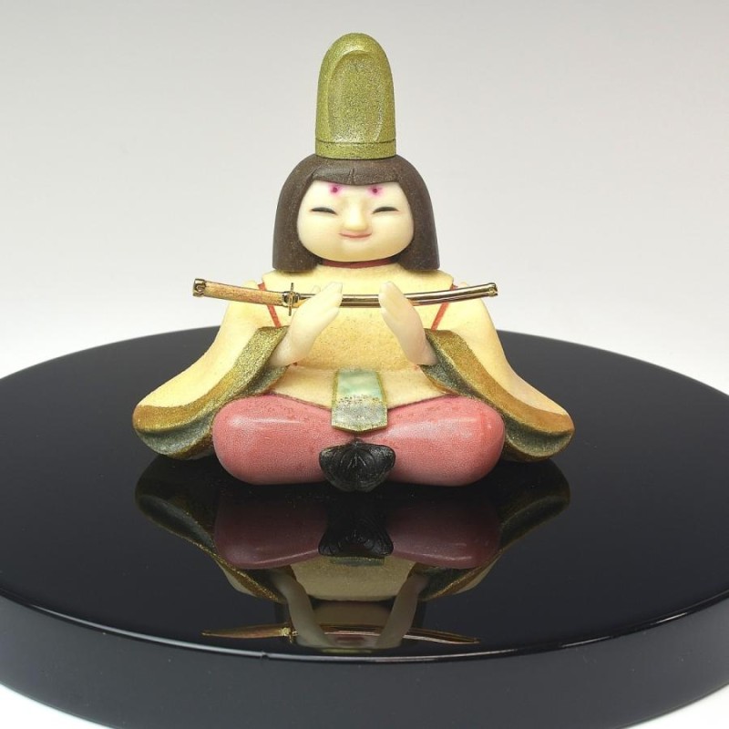 趣楽】 珊瑚彫刻界の名工 前川泰山作 「すこやか童子」 本体高さ９ｃｍ