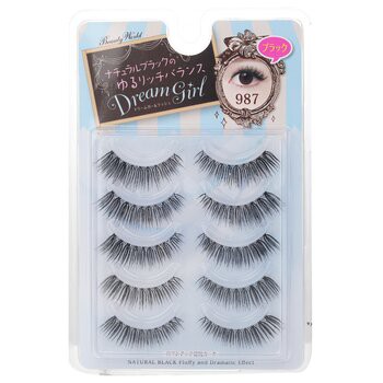 Beauty World Beauty World Dream Girl 尼龍睫毛 - # 987 Natural Black 5pairs-美容工具