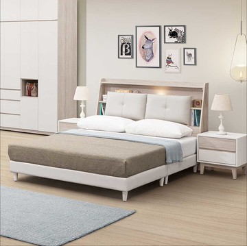 5尺貓抓皮床架 床頭箱 雙人床 【169A5131】Leader傢居館169-DB-6918