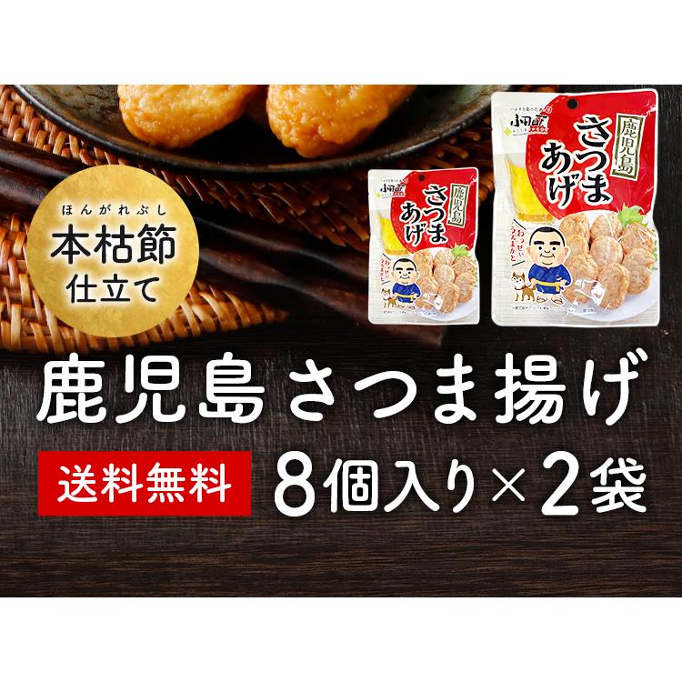 さつま揚げ 8個×2パック 送料無料 鹿児島 さつまあげ 本枯れ節天 常温 レトルト おつまみ 真空パック 手土産 ポイント消化 [メール便]