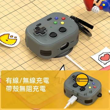 AirPods 4 鎖扣遊戲機設計 防摔耳機殼 保護殼 適用於 Airpods pro 3 2 1 耳機套 蘋果耳機保護