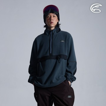 ADISI 男Super Soft抗起球寬鬆版半門襟保暖衣 AL2521076 深藍