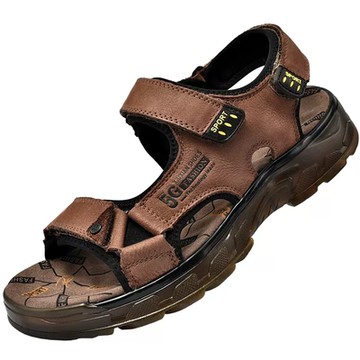 大友SAZ075口四色男鞋真皮戶外運動沙灘鞋男軟底防滑牛筋底越南涼鞋男杰恆