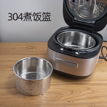 304不銹鋼蒸飯器瀝水籃 細孔漏籃蒸饅頭蒸番薯早餐用加厚蒸米盤籃
