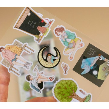 夢境男孩女孩插畫貼紙 (illumi design)