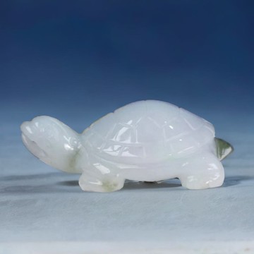 【吉祥‧長壽】飄綠花翡翠烏龜擺飾 | 天然緬甸玉翡翠A貨 | 送禮