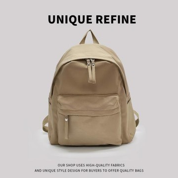 12.21日系書包女大學生簡約百搭背包初中生純色休閑少女雙肩包ins