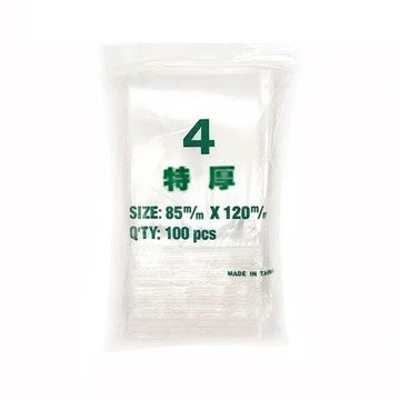 透明夾鏈袋 加厚款 4號袋  12 x 8.5cm  100入  10包