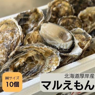 ふるさと納税 厚岸町 北海道厚岸町産 牡蠣 生食用 殻付カキ 「マルえもん」Mサイズ10個入り