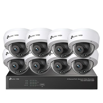 TP-Link 昌運監視器 組合 VIGI NVR1008H-8MP 8路 PoE+ 網路主機+VIGI C240I VIGI 4MP 紅外線球型監視器*8
