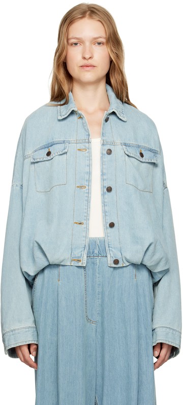 Dries Van Noten 蓝色 Round 牛仔夹克