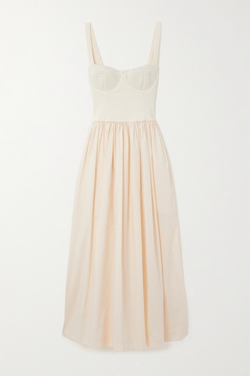 ESSE Studios - Knitted And Organic Cotton-poplin Maxi Dress - Cream - UK 12