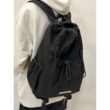 運動防水抽繩雙肩包日系休閑男女健身包山系戶外登山徒步輕便背包