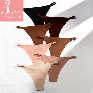 3條裝無痕內褲女細帶性感棉襠三角褲舒適透氣瑜伽健身運動內褲