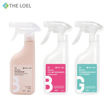 【THE LOEL】超值優惠-家事清潔3件組500ml (氣炸鍋清潔劑+小蘇打廚房清潔液+檸檬酸浴廁清潔液)-廠商直送