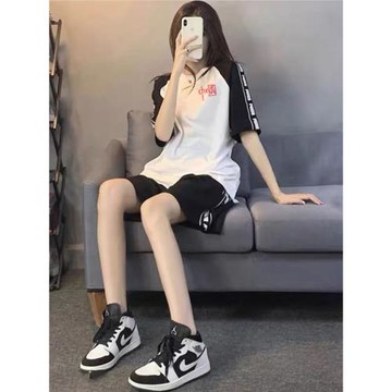 夏天純棉情侶睡衣女短袖短褲休閑運動服兩件套裝可外穿家居服潮男