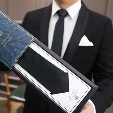 海德公園原創結婚婚禮新郎伴郎伴手禮盒純色商務英倫韓版黑色領帶