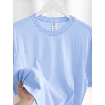 原棉部落 多巴胺穿搭&克什米爾藍 220g重磅T恤男女休閑圓領短袖