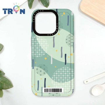 TRON iPhone 16 Pro 日系和風圓點落雨系列 防摔太空載具殼 透白 軟硬 手機殼