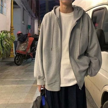 秋冬季外套男士連帽寬松上衣服韓版潮流ins男裝開衫衛衣休閑夾克
