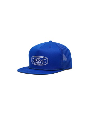 H.W.Dog&Co. Mesh Trucker Cap斜紋布絨面網眼卡車帽(藍Blue)