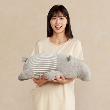 【YVONNE以旺傢飾】馬來貘趴姿抱枕-迷霧灰