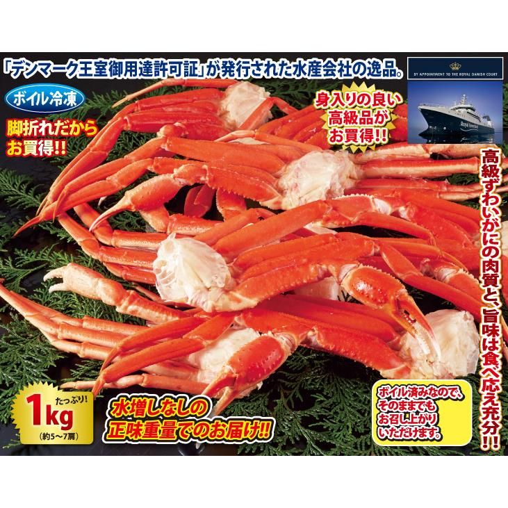 かに カニ 蟹 1kg  ギフト ボイルずわいがに肩付き脚の身1kg かに カニ 蟹 お歳暮 ギフト