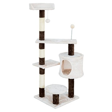 毛孩的秘密生活 四景一房渡假山莊 貓跳台 貓抓板 貓爬架 貓咪別墅  白色 + 咖色 + 米色  1個