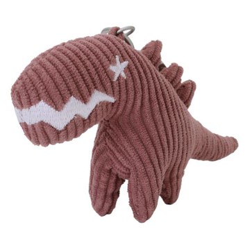 agnes b. -燈芯絨恐龍玩偶吊飾鑰匙圈(磚粉色)