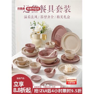 川島屋法式餐具套裝2025新款家用高級感喬遷禮物碗筷碗盤碗碟套裝