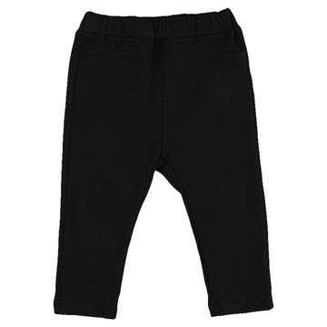 akachan honpo - 10分長經典褲-毛圈內裡 一般合身款-黑色