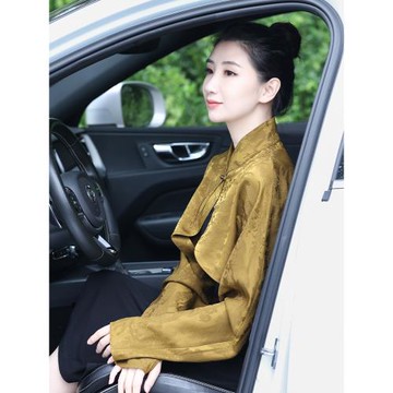 新中式立領國風短款防曬衣提花開車神器防紫外線女遮陽披肩連袖套