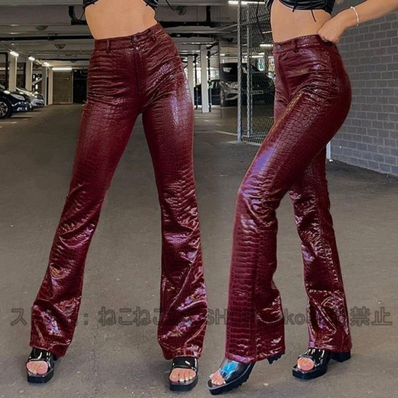 フェイクレザー Pu革パンツ レディース ロングパンツ ワイド ガウチョパンツ ストレート スリム 美脚 ライダースパンツ モーターパ 通販 Lineポイント最大get Lineショッピング