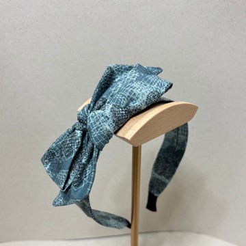 夜綠藍松 | 細版交織蝴蝶結髮箍