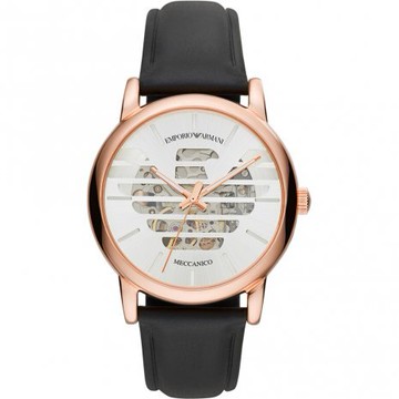 EMPORIO ARMANI亞曼尼 AR60031 老鷹展翅鏤空造型時尚機械腕錶/銀面 42mm｜樂天領券現折★全館特惠中★指定刷卡回饋10%