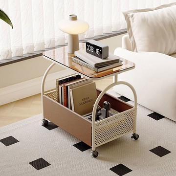 【AOTTO】法式輕奢風附輪置物收納茶几