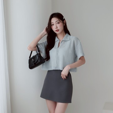 休閒午後翻領半拉鍊鏤空針織短袖上衣 SY931202【現貨】