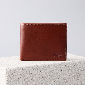 【新年禮物】真皮男短夾 / 簡約8卡夾皮夾 / 植鞣皮革 / 男錢包