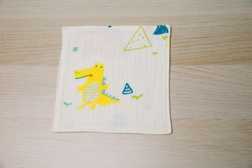 小恐龍 正方形手帕/幼兒園手帕夾/兒童手帕/口水巾/手作手帕