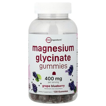 Micro Ingredients, Magnesium Glycinate Gummies, Grape Blueberry, 120 Gummies (200 mg per Gummy)