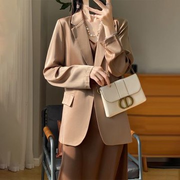 [巴黎精品] 現貨+預購 頂級法式絲質西裝外套緞面上衣名媛絲綢冰絲涼感西服天絲女外套-純色7色a1iz111