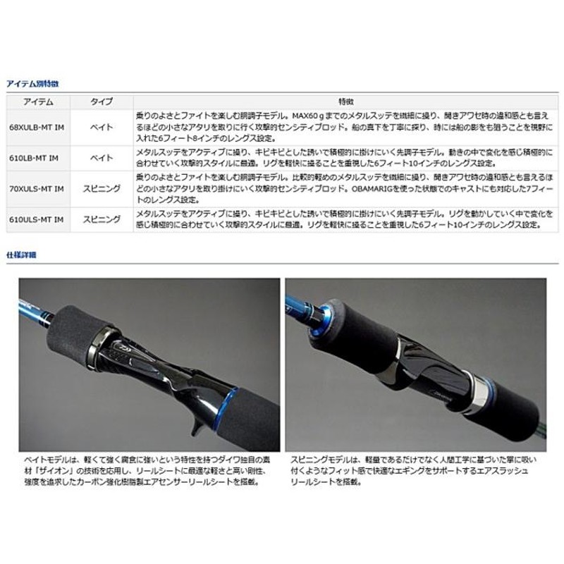 ダイワ イカメタル MX68XULB-MT IM メタルトップ エメラルダス ロッド