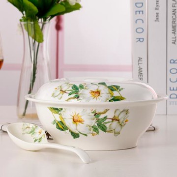 特價湯碗家用大號湯盆帶蓋調羹大湯勺品鍋景德鎮陶瓷湯煲面碗微波