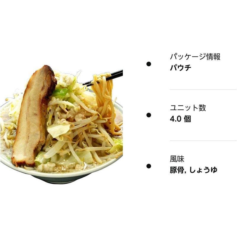 濃厚 二郎系 ラーメン (4食)(厚切り チャーシュー 4枚付) 極太 オーション 麺・濃厚背脂スープ（冷凍）