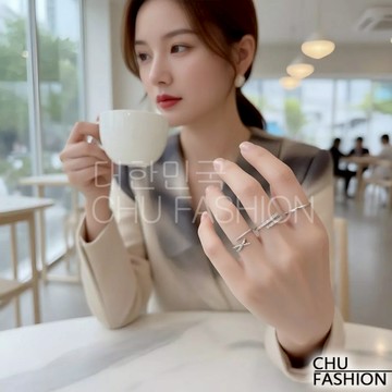 【CHU】韓國直輸 銀色戒指三件組 韓系簡約混搭款