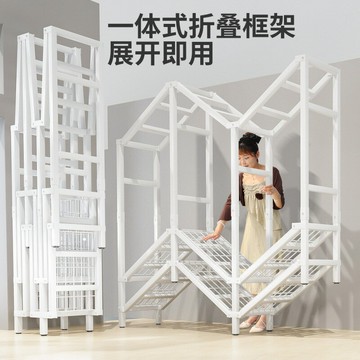 免運 開立發票  簡易衣柜結實耐用加粗加厚出租房家用免安裝布衣柜全鋼架結構衣櫥