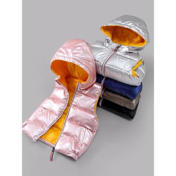 2024秋冬新款童裝三防免洗加厚保暖連帽馬甲男童女童寶寶卡通背心