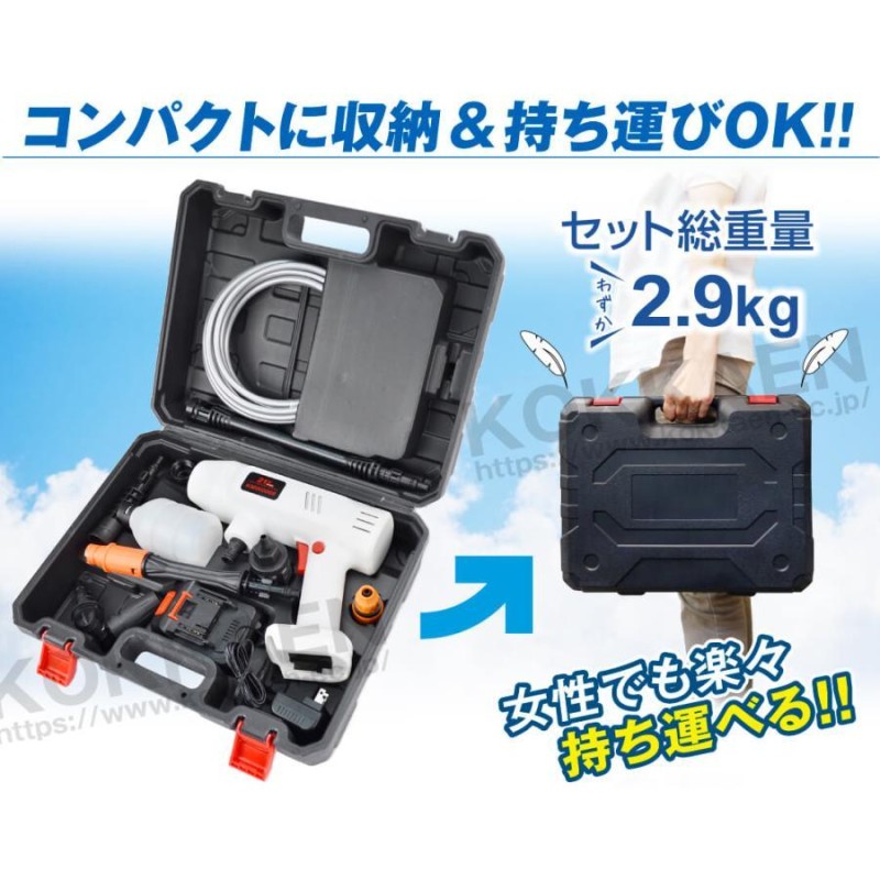 高圧洗浄機 21V 充電式 バッテリー・充電器付 マキタバッテリ互換 専用