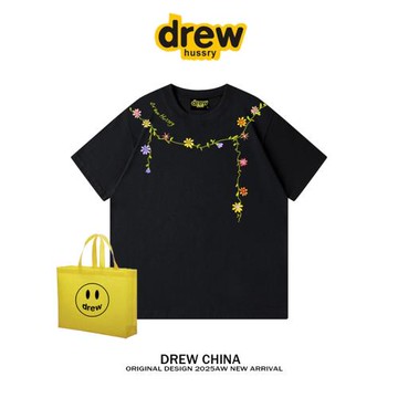 DREW BNOB美式潮牌花卉項鏈設計感印花短袖t恤男女休閑寬松上衣IN