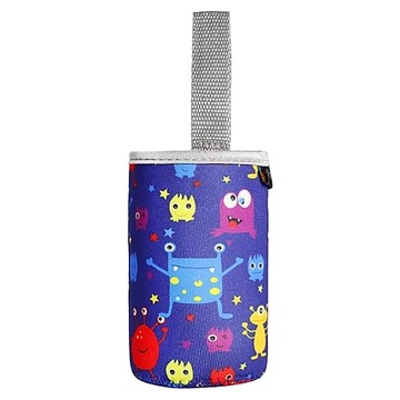 PUKU 藍色企鵝 提帶水杯套 11.5 x 6.5cm 可愛兒童水壺保護套 保溫杯袋  星球 藍色  1個